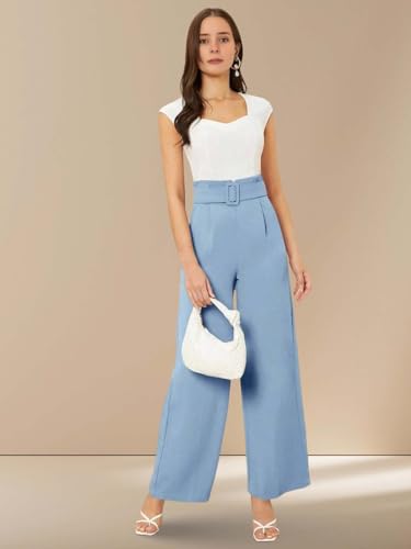 Image of KOTTY Women's High Rise Viscose Rayon Relaxed Fit Korean Trousers
