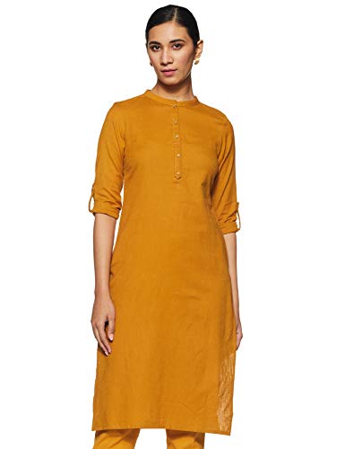 Image of W for Woman Women's Straight Kurta (19FEW11542-211549 Yellow 12)