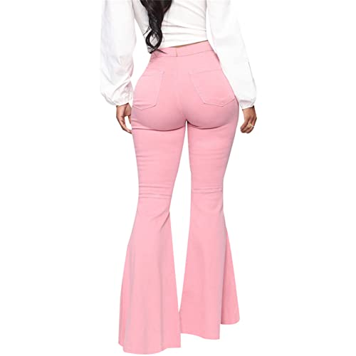 Women's Slim Stretch Denim Flared Pants Fashion Skinny Bell Bottom Jeans High Waisted Straight Slim Fit Denim Pants4