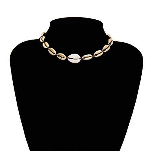 Preisvergleich Produktbild DHRH Natürliche Shell Halskette, Single Layer Halskette, Anhänger, Nicht allergisch, zum Geburtstag, Jubiläum, Valentinstag, Muttertag, Gold