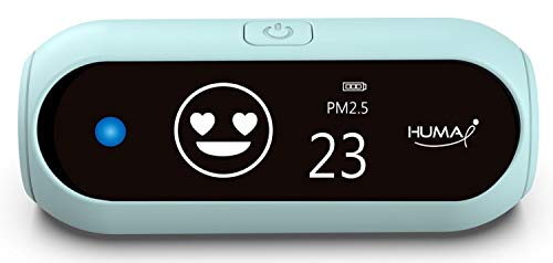 Image of Huma-i (HI-120), Advanced Portable Air Quality Monitor Indoor Outdoor Which Measures VOC and Particle Matter (PM2.5 and PM10) - Sky Blue