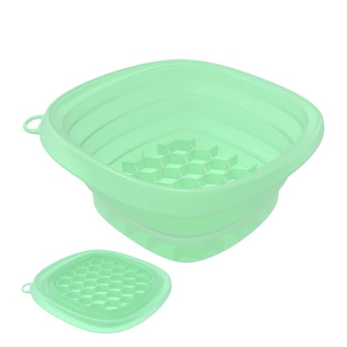 アイス用フェイスボウル - キャンプ用洗面器,再利用可能なシリコン折りたたみ冷却洗浄ボウル内蔵キューブトレイ付き スキンケアスパキッチンホーム