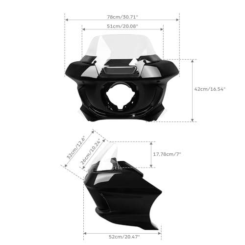 Image of TCMT Motorcycle Headlight Fairing 7 inch Clear Windshield Fit For Harley Low Rider ST FXLRST 2022-2025 Low Rider El Diablo FXRST 2022
