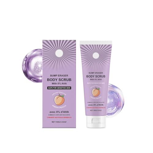 100 g Bump Eraser Body Scrub with 8% AHA, Keratosis Pilaris Exfoliator, Skincare Scrubs For Women & Men Exfoliation, Deep Cleaning & Nourishes Skin