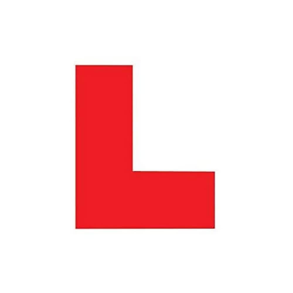 Party Decor 2 X - L - Learner Plate Self Adhesive (Removable - No Damage To The Car) Waterproof Durable Vinyl Sticker Dvla Legal Size