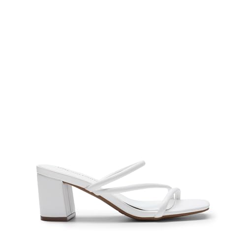 DREAM PAIRS Women's Strappy Heels Open Toe Low Chunky Heel Slip On Mules Square Block Sandals Dress Shoes4