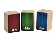 Set of 3 shakers in a cool mini cajon design Clear and intense sound: Perfect extension for your percussion setup High quality maple wooden body and colorful design in red, green and blue Each of the 3 shakers produces a different sound Shaker Dimens...