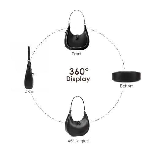 Crescent Shoulder Bags for Women, Genuine Leather Crossbody Purses, Underarm Purses with a Adjustable Strap3