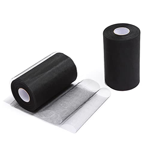 ZADAWERK® Tulle - 15 cm x 45 m - noir - 1 rouleau – tissu décoration mariage