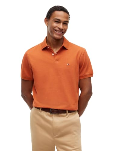 Image of Tommy Hilfiger Men's Short Sleeve Polo Shirts in Classic Fit with Stretch and Organic Pique Cotton