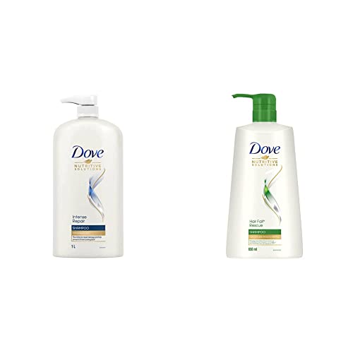 Image of Dove Intense Repair Shampoo, 1L & Dove Hair Fall Rescue Shampoo, 650ml