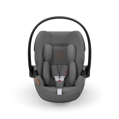Cybex Cloud G Newborn and Infant/Baby Car Seat, Lightweight, Secure, Reclining Car Seat & Carry Cot with Sun Canopy, Linear Side Impact Protection for Babies 0-2 Years (Grey)