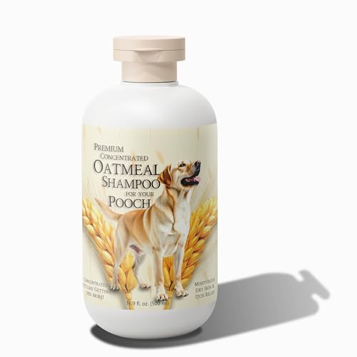 PetBro Premium Concentrated Oatmeal Dog Shampoo with Coconut and Aloe (17 oz) - Soothing and Itch Relief, Moisturizes Dry Skin