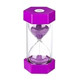 Sand Timer 1 Minute Hourglass Timer, Colorful Sand Watch 1 Minute, Small Purple Sand Clock one Minute, Plastic Hour Glass Sandglass Timer for Kids, Games, Classroom, Kitchen, Decor