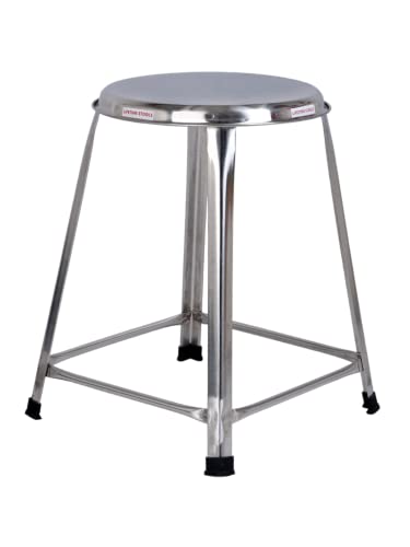 Image of 18 Inch Round Shape Stainless Steel Stool for Sitting Outdoor, Shop, Medical & Cafeteria Pack of 1
