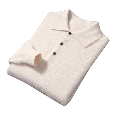 Dcvmvmn Men's Cashmere Large Size Sweaters Winter Solid Casual Knit Pullovers Long Sleeve Warm Jumper Beige