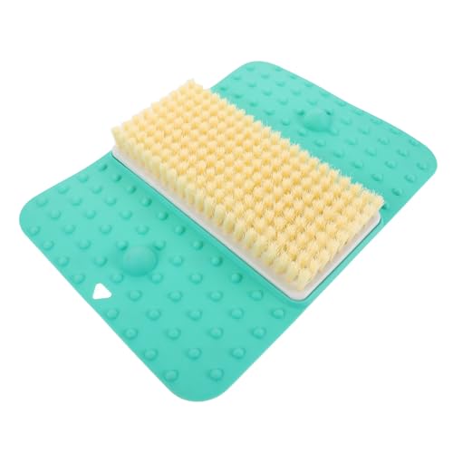 IWOWHERO Tapis de Massage pour Douche avec Ventouses Non Glissantes et Éponge Exfoliante Nettoyante pour Points Acupression Salle de Bain