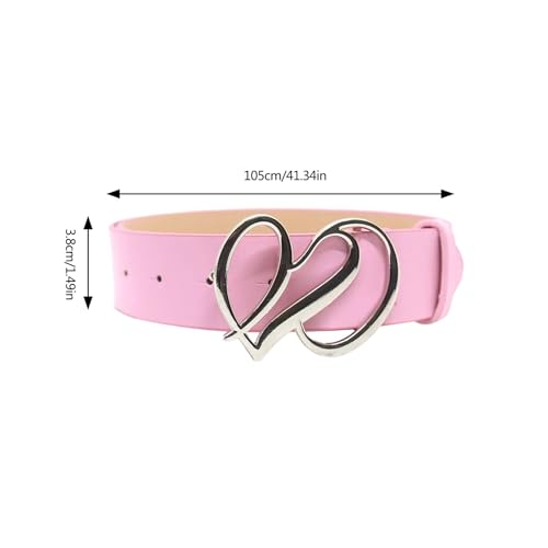 Fashionable PU Leather Belt With Heart Buckle Elegant Waist Belt Showcasing Your Charm Suitable For Various Occasion4