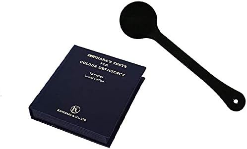 Ishihara - Cuadro de pruebas para deficiencia de color, 38 platos, edición 2021 con manual de usuario y oclusor de un ojo en caja