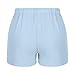 Ladies Casual Shorts Wide Leg Summer Lightweight Pockets Short Women's High Rise Lace Up Trendy Fashionable Bottom Blue
