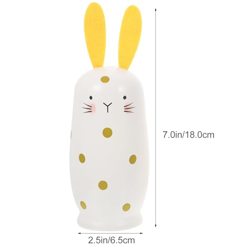 DEARMAMY Bunnies Nesting Doll: 4-Layers Wooden Stacking Dolls - Pastel Colored for Easter Party Home Decoration Boys Girls