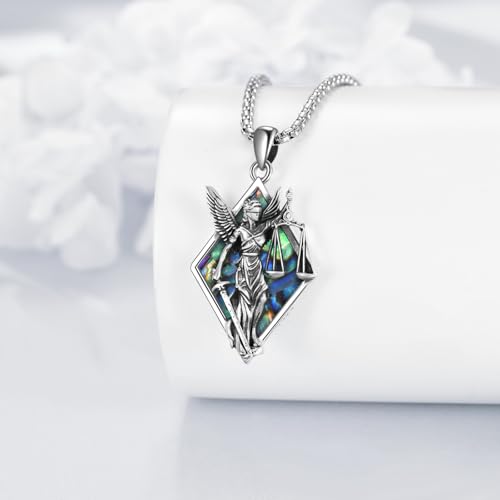 Vintage Greek Goddess Necklace Sterling Silver Religious Protector Pendant Greek God Jewelry Gifts for Women Men4