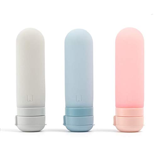 Preisvergleich Produktbild ALIXIN-Toilettenartikel Silikon-Reiseflaschen-Set,Auslaufsich... Reisebehälter,BPA-Freies Reisen Nachfüllbares,Für Shampoo Kosmetik Lotion Conditioner Duschgel Solaröl Creme Usw.(3 STÜCKE / 45 ML)