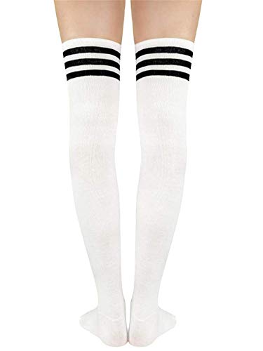 Image of Century Star Thigh High Socks Long Over Knee High Socks for Women Casual Athlete Striped Knee High Stocking