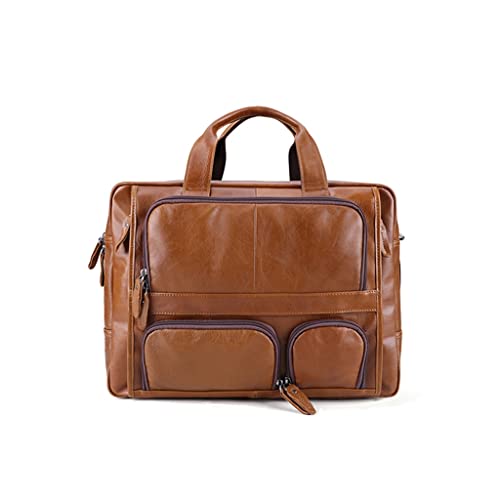 17 Inch Laptop Bag Men Genuine Leather Handbag Large Men's Travel Shoulder Bag Male Leather Briefcases