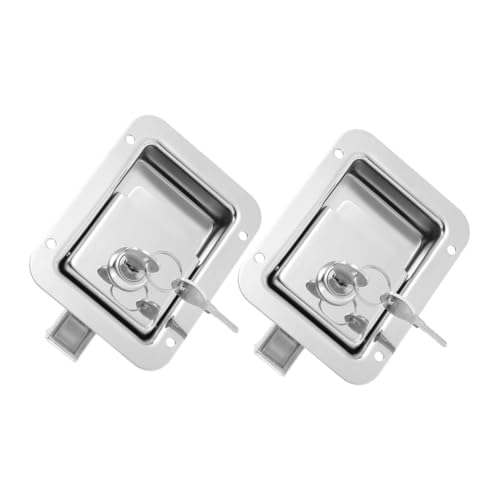Garneck 2 Piezas Cerradura Panel Empotrada de Acero Inoxidable Resistente para Remolques y Vehículos Especiales de Unidades Pestillo con Manija Tipo Paleta para Caja de Herramientas
