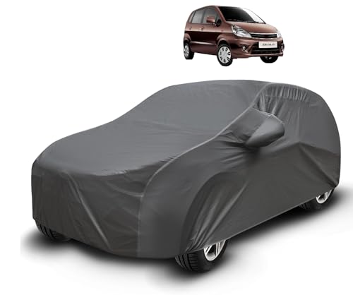 Image of Auto Hub Waterproof Car Cover Compatible with Maruti Zen Estilo with Mirror Pockets, Soft Cotton Lining, Zen Estilo Car Cover Waterproof, Grey