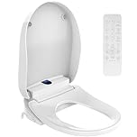 ADVWIN U-Shaped Smart Toilet Seat with Remote Control, Heated Electronic Bidet Toilet Seat with Self-Clean Nozzle, Warm Water Spray, Air Dryer, Soft Close Lid, Night Light, Fits Most Toilets
