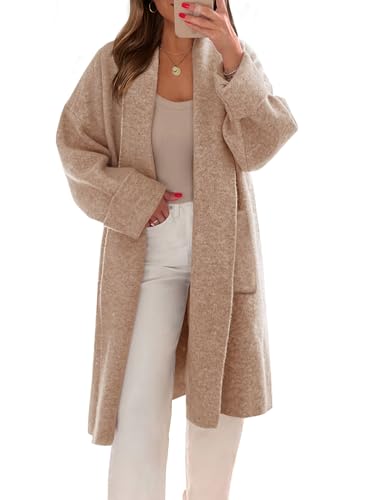 Image of Saodimallsu Womens Long Cardigan Sweaters Chunky Open Front Oversized Slouchy Knit Fall Trendy Coatigan Jackets