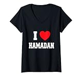 Ich liebe Hamadan Damen Ich liebe Hamadan T-Shirt mit V-Ausschnitt