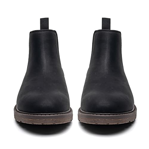 Men's Chelsea Boots Casual Ankle Slip-On Formal Dress Boots For Men Simpl Style(Am22818-Blk-45) #TOP3