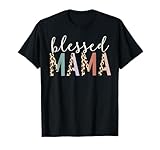 Blessed Mama Cute Leopard Print T-Shirt