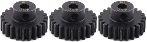 M1 Gear 23T 5mm Bore 3-Pack – High-Precision Hardened Steel Motor Pinion Gear for 1/8 1/10 RC Crawler, Monster Truck, Short Course Truck & Boat (Compatible with Traxxas Axial, FMS, HSP Redcat Losi)
