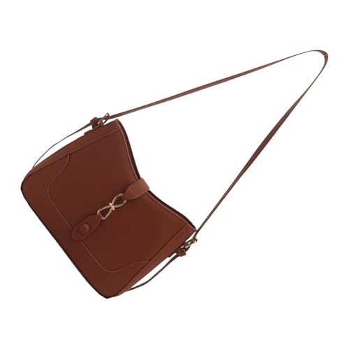 UncleS Bolso de hombro con estilo para mujer, bolso de moda con correa ajustable de cuero PU Crossbody monedero bolso de hombro bolso de moda, marrón