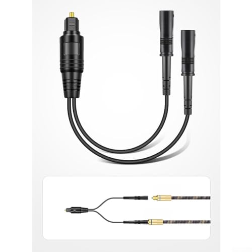 Cable óptico divisor de audio digital 1 entrada 2 salidas para TV, barra de sonido, auriculares, PC, compatible con transmisión de audio de largo alcance (1 unidad)