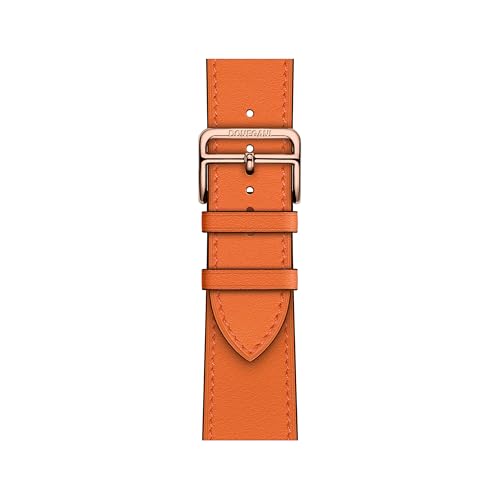 DONEGANI Leather Band Series 7 6 5 4 3 2 1 SE for Men or Women Compatible with Apple Watch Hermes Silver Link Original in Stainless Steel