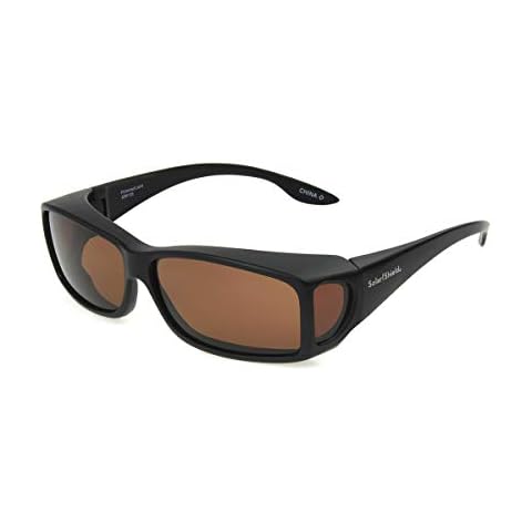 Dioptics Solar Shield Manchester Fits Over Sunglasses Polarized Rectangular, Black, 54 mm Cover