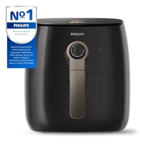 Philips Kitchen Appliances Premium Digital Airfryer with Fat Removal Technology + Recipe Cookbook, 3 qt, Black, HD9741/99, X-Large