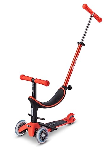 Micro | Trottinette Évolutive Mini Micro 3en1 Révolution | Trottinette 3 Roues | Guidon Réglable | 1 à 6 Ans | Rouge