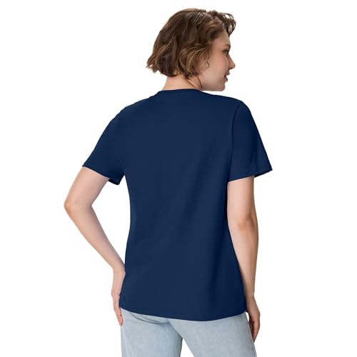 Image of Hanes Women's Perfect-T Crewneck T-Shirt, Lightweight Cotton Short Sleeve Tee for Women