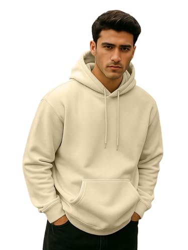 Image of Veirdo 280 GSM Cotton Fleece | Hooded Neck Full Sleeve | Regular Fit Sweatshirt | Solid Hoodie for Men | Sizes: S to 3XL