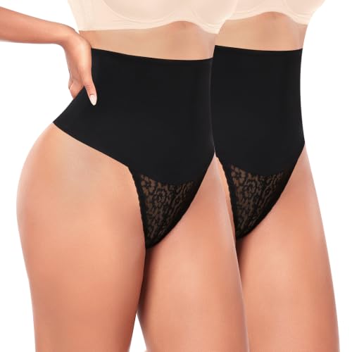 Image of Werena Thong Shapewear for Women Mid High Waisted Shaper Panties Girdle