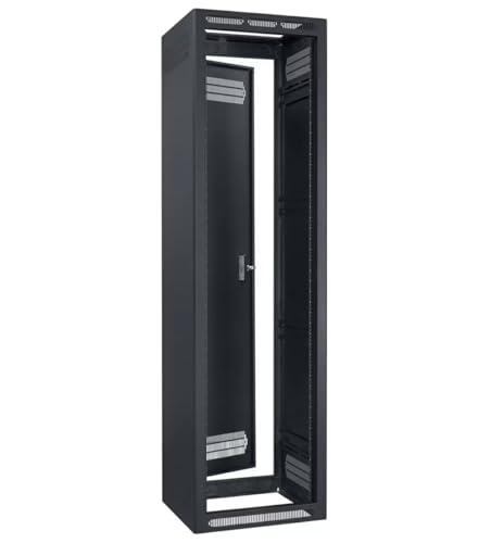 Lowell LER-4422-LRD LER Series 44U X 22 Inches D Enclosed AV Rack Without Rear Door, Black; Pilot Point Screws with Captive Washers; Threaded Inserts (for Optional Leg Levelers); Grounding Stud