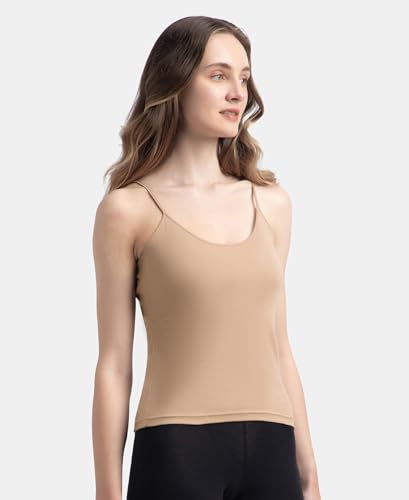 Image of Jockey 1487 Women Super Combed Cotton Rib Camisole with Adjustable Straps and StayFresh Treatment (Pack of 2)
