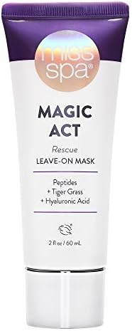 MISS SPA Face Mask Skin Care for Women, Rescue Leave-On Hydrating Hyaluronic Acid Peptides Tiger Grass Reduce Redness, Soothes Irritated Skin, Day and Overnight Face Mask Dermatologist Tested 2 Oz.