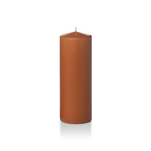 yummi 3" x 8" Toffee Round Pillar Candles - 3 per Pack